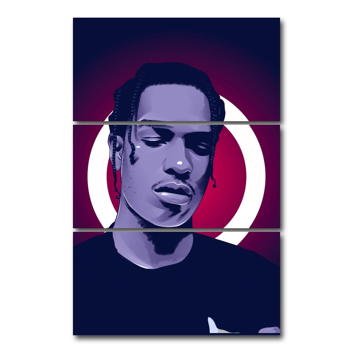 AUTO-MOCKUP WHITE | A$ap Rocky | 3 Piece | Gallery Wrap Canvas | group=12x24_stacked