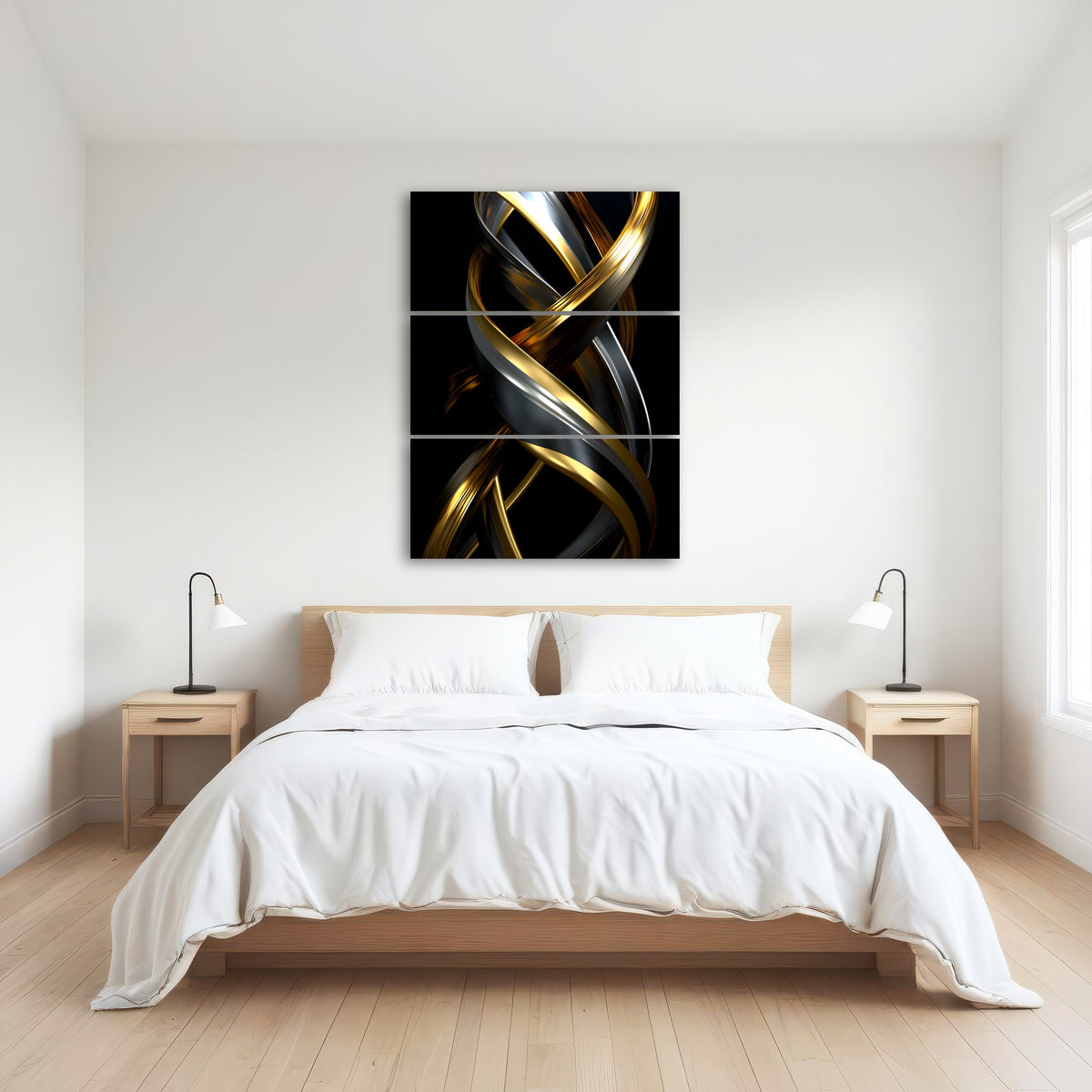 AUTO-MOCKUP ROOM | Abstract - Black gold 3D shape 1