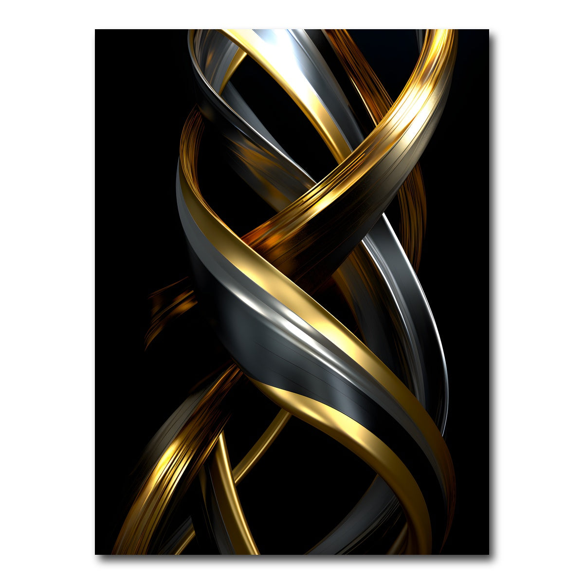 AUTO-MOCKUP WHITE | Abstract - Black gold 3D shape 1 | 1 Piece | Gallery Wrap Canvas | group=3x4