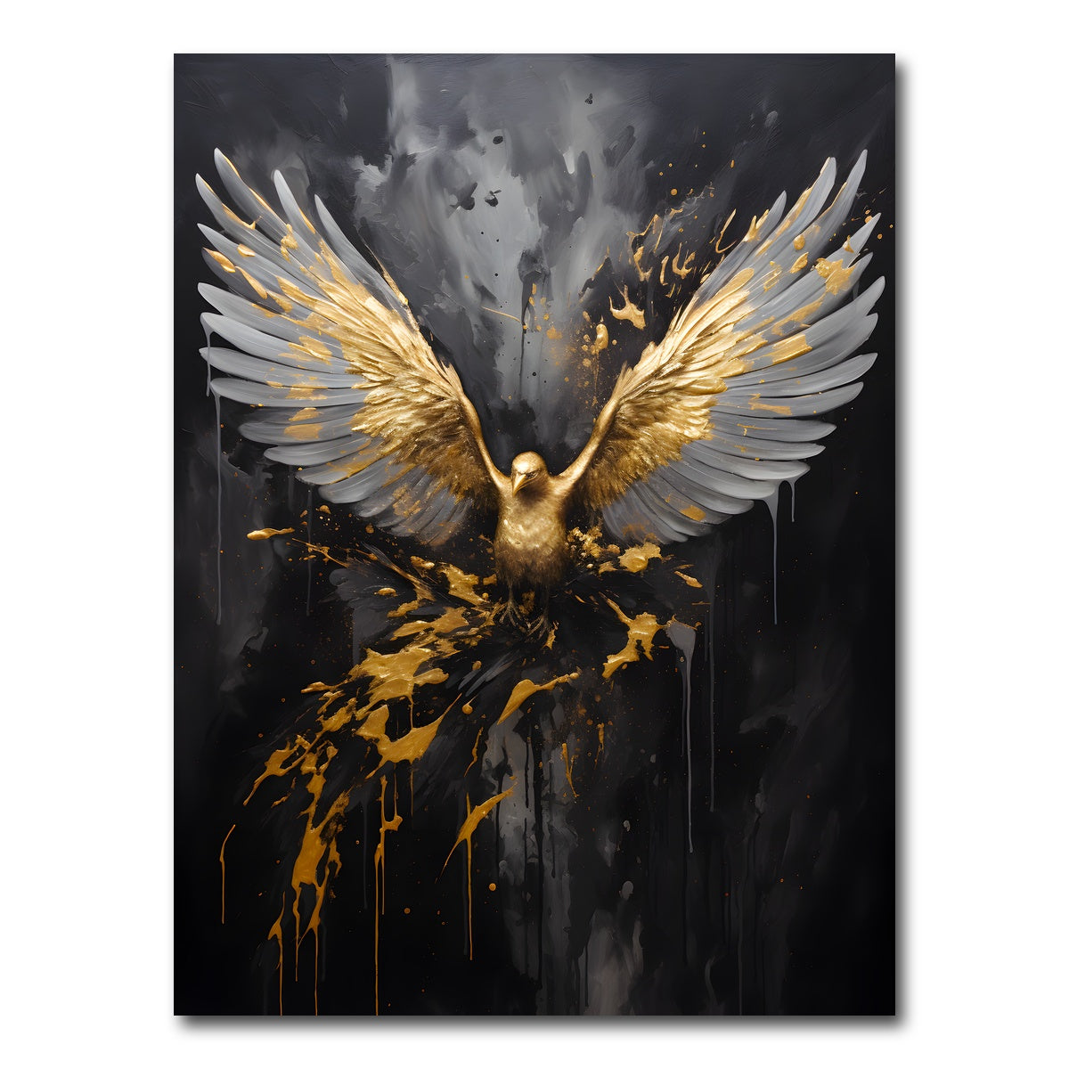 AUTO-MOCKUP WHITE | Abstract - Black gold eagle 4 | 1 Piece | Gallery Wrap Canvas | group=3x4