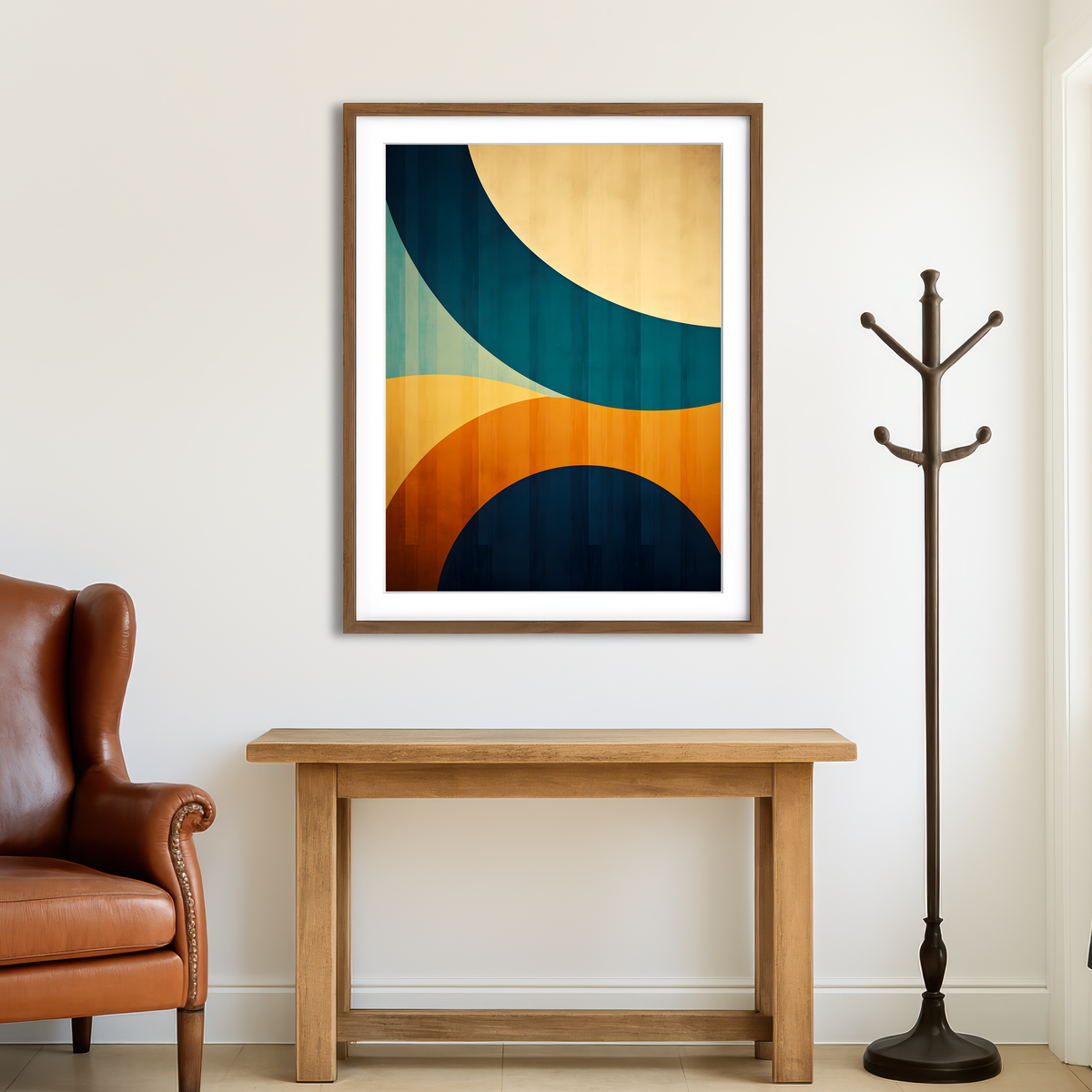 AUTO-MOCKUP ROOM | Abstract - Blue Gold Shapes 6 Wall Art