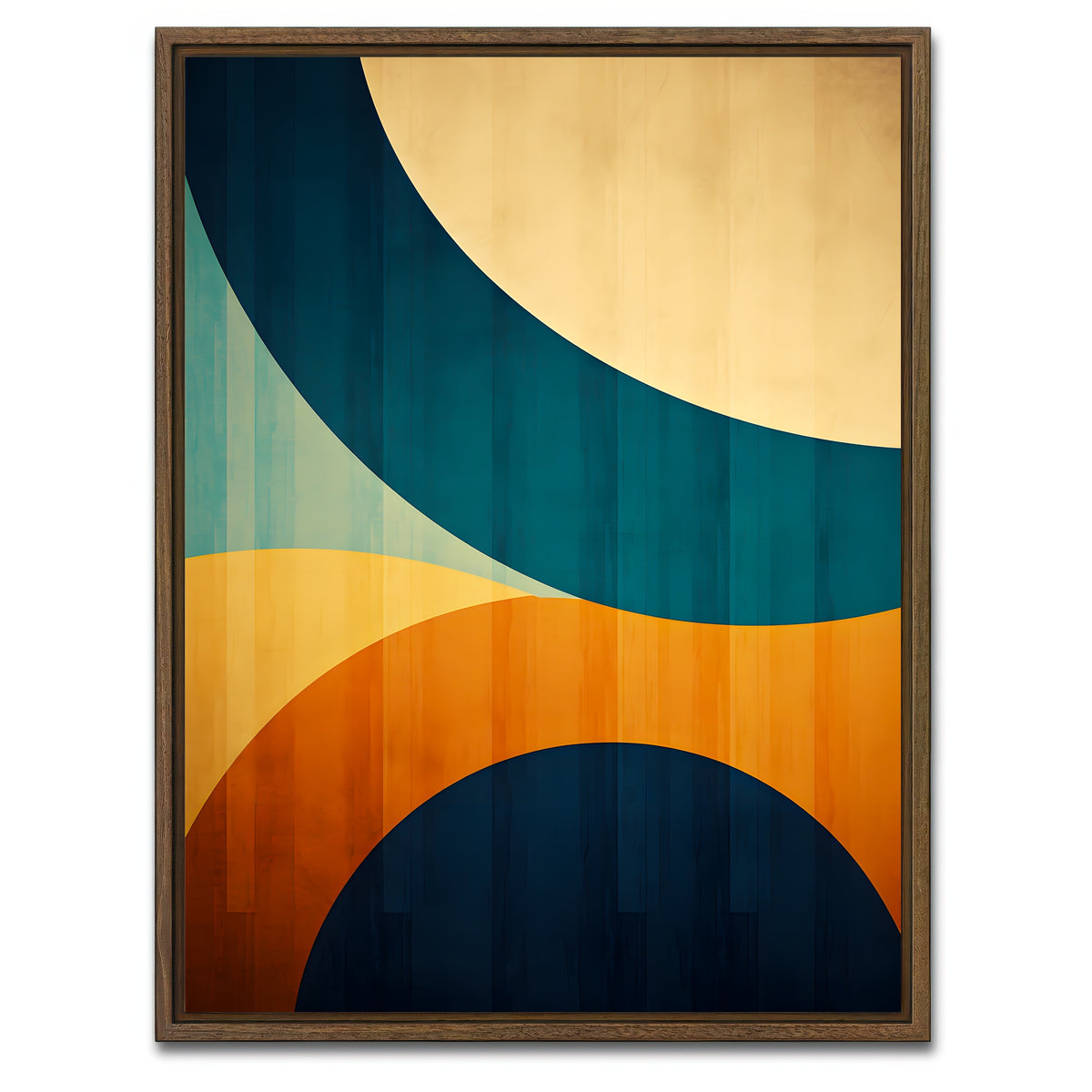 AUTO-MOCKUP WHITE | Abstract - Blue gold shapes 6 | 1 Piece | Walnut Framed Canvas | group=3x4