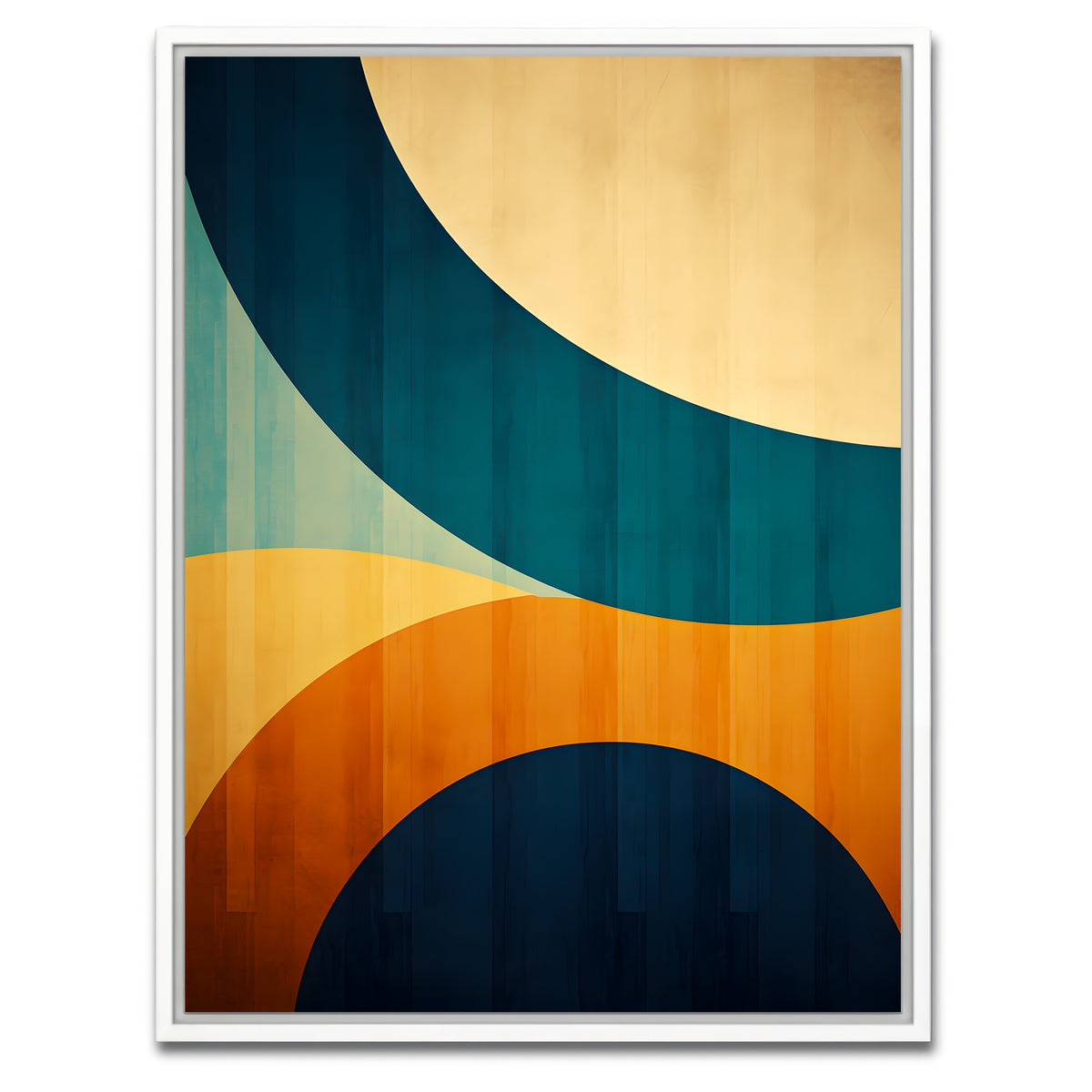 AUTO-MOCKUP WHITE | Abstract - Blue gold shapes 6 | 1 Piece | White Framed Canvas | group=3x4
