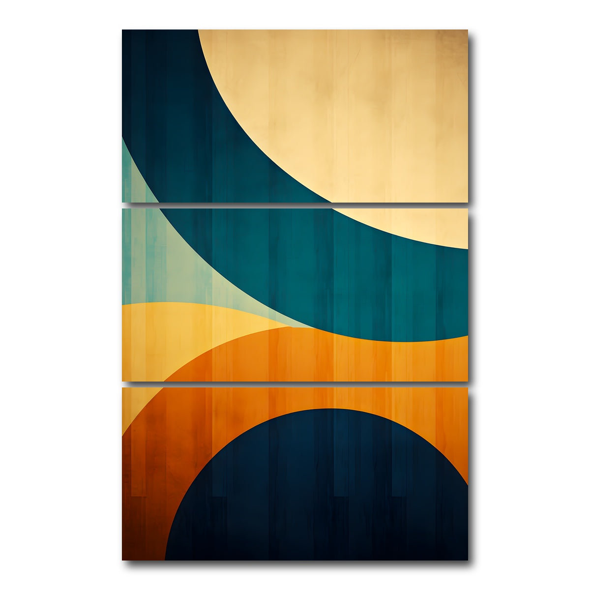 AUTO-MOCKUP WHITE | Abstract - Blue gold shapes 6 | 3 Piece | Gallery Wrap Canvas | group=12x24_stacked