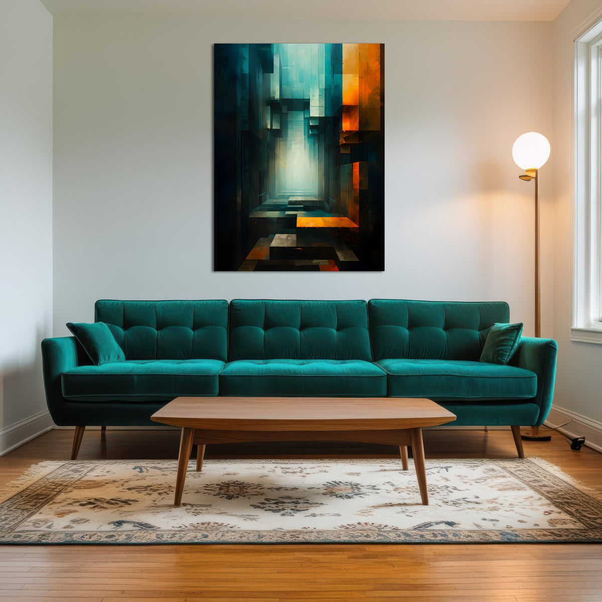 AUTO-MOCKUP ROOM | Abstract - Blue orange shapes 12