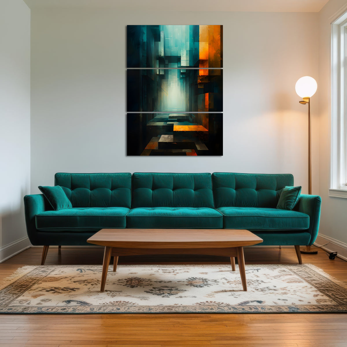 AUTO-MOCKUP ROOM | Abstract - Blue orange shapes 12