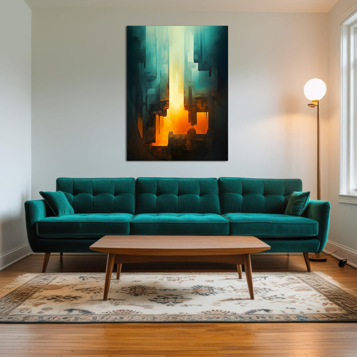 AUTO-MOCKUP ROOM | Abstract - Blue orange shapes 13