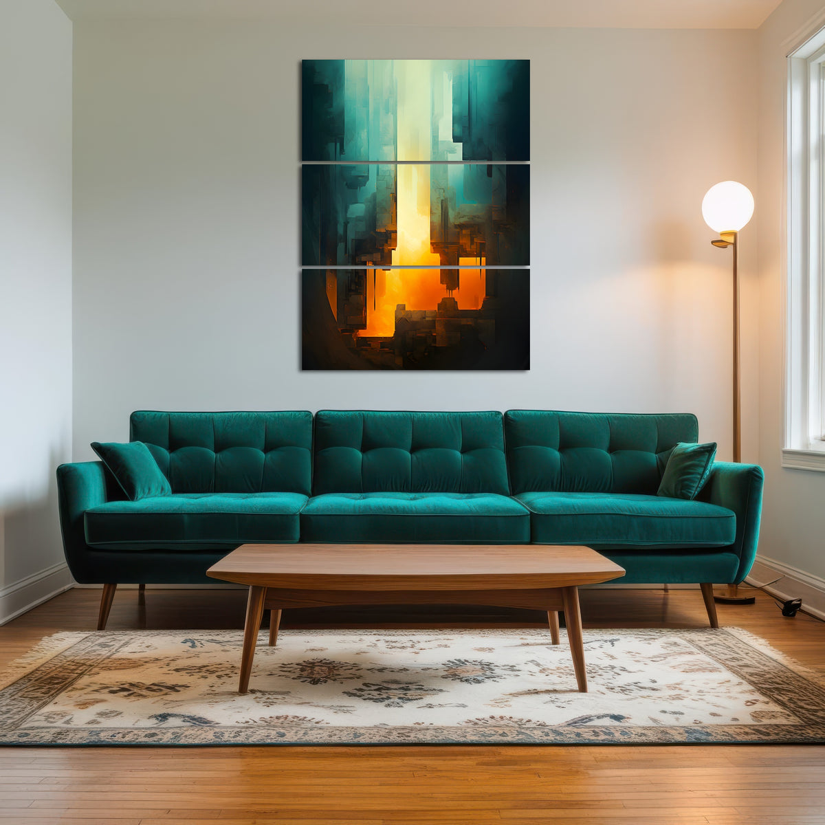 AUTO-MOCKUP ROOM | Abstract - Blue orange shapes 13