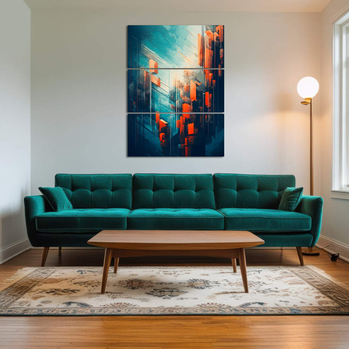 AUTO-MOCKUP ROOM | Abstract - Blue orange shapes 9