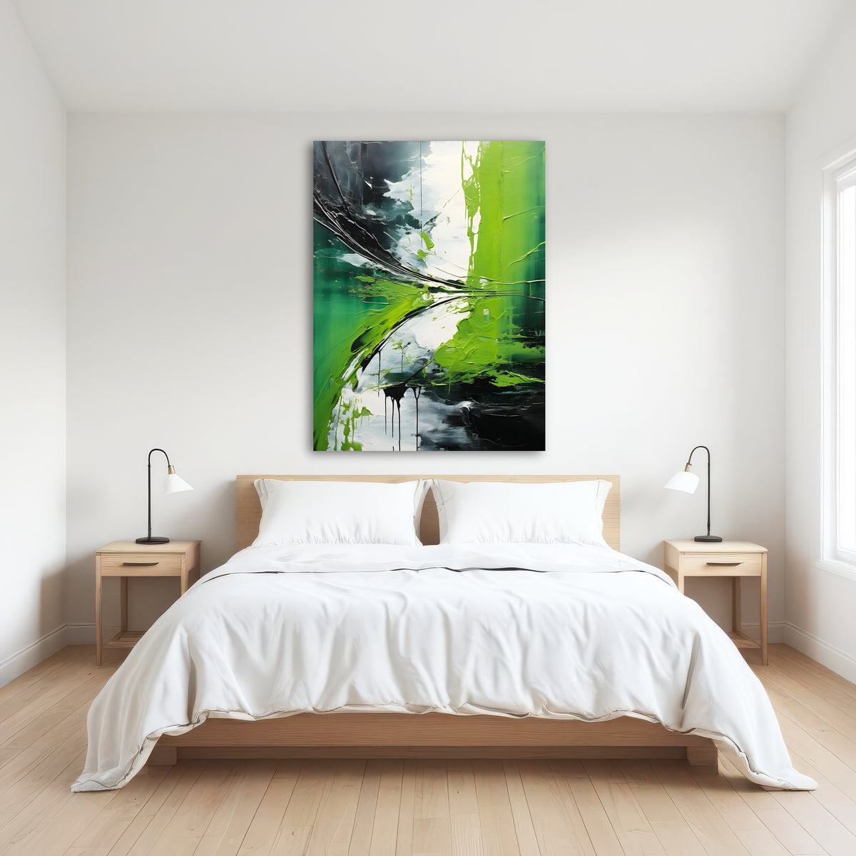 AUTO-MOCKUP ROOM | Abstract - Green white shapes 1