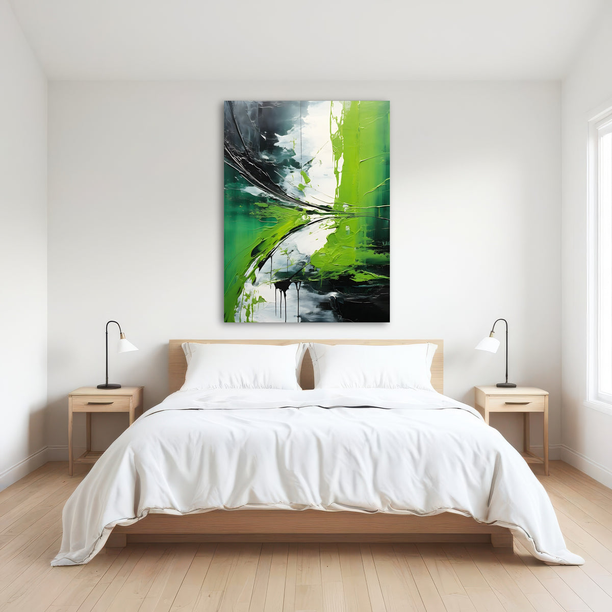 AUTO-MOCKUP ROOM | Abstract - Green white shapes 1