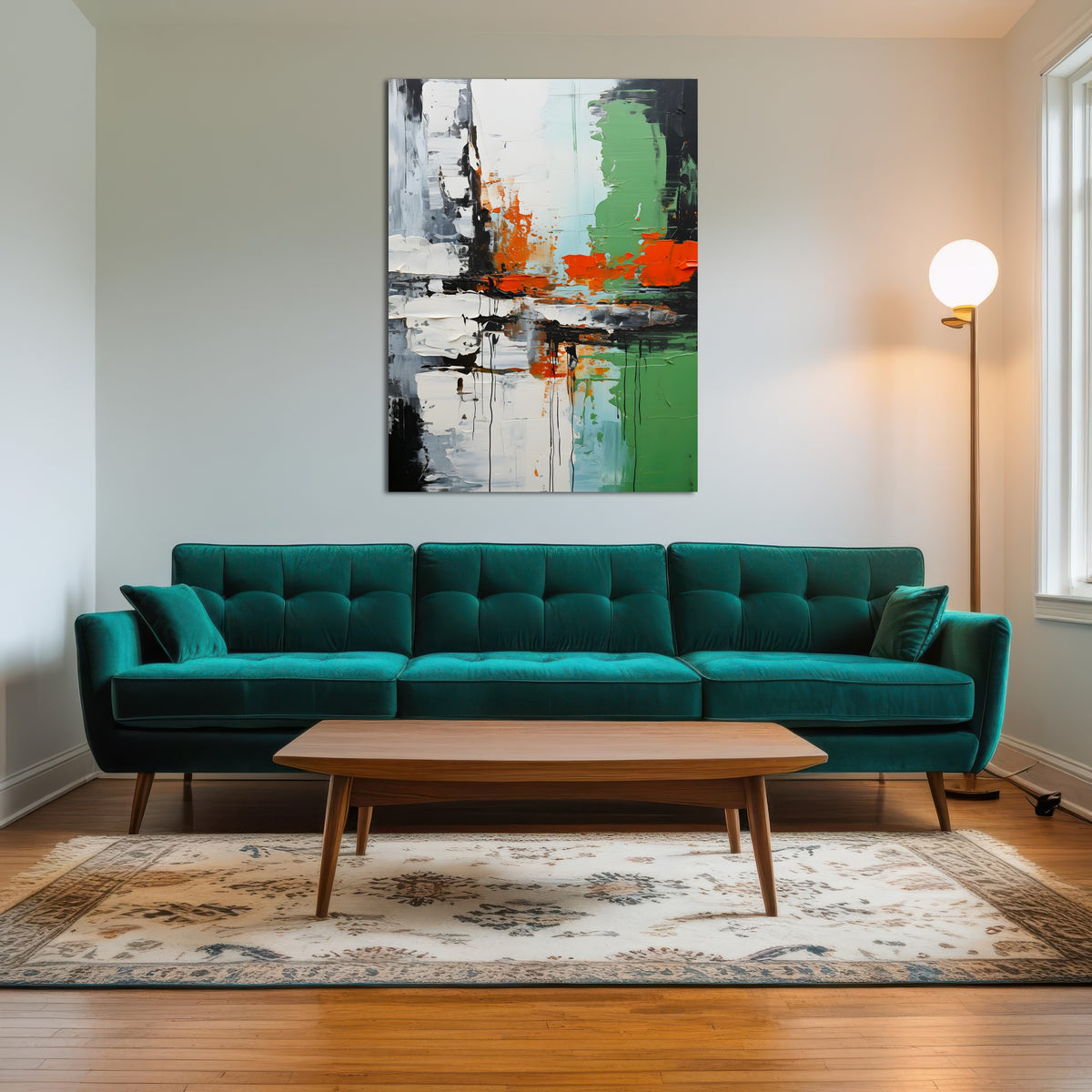 AUTO-MOCKUP ROOM | Abstract - Green white shapes 2