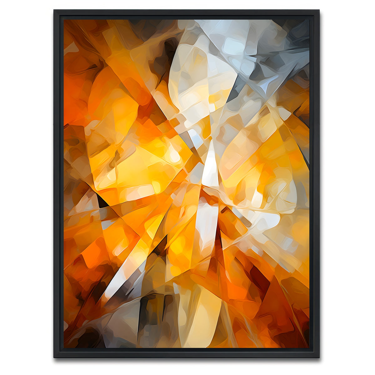 AUTO-MOCKUP WHITE | Abstract - Orange shapes 2 | 1 Piece | Black Framed Canvas | group=3x4