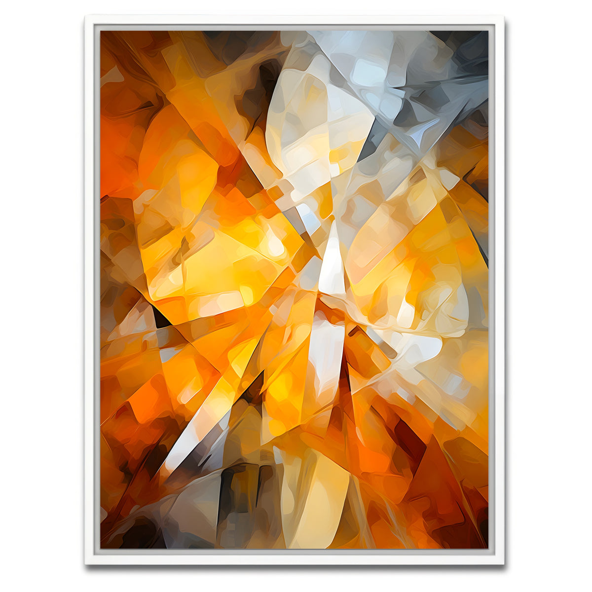AUTO-MOCKUP WHITE | Abstract - Orange shapes 2 | 1 Piece | White Framed Canvas | group=3x4