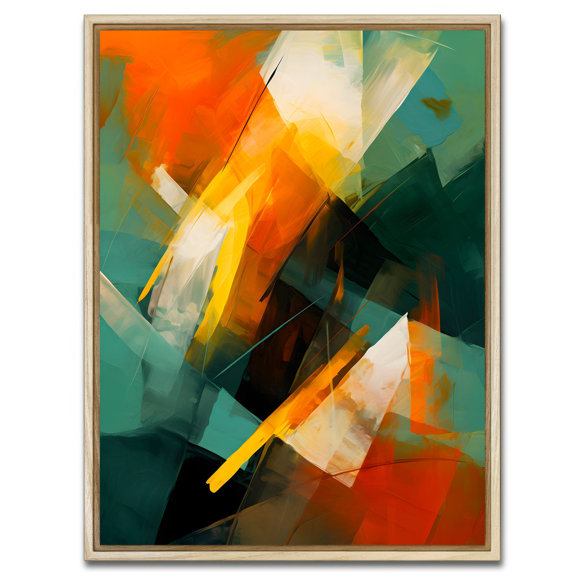 AUTO-MOCKUP WHITE | Abstract - Shapes series 10 | 1 Piece | Natural Framed Canvas | group=3x4
