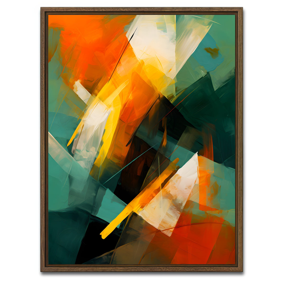 AUTO-MOCKUP WHITE | Abstract - Shapes series 10 | 1 Piece | Walnut Framed Canvas | group=3x4
