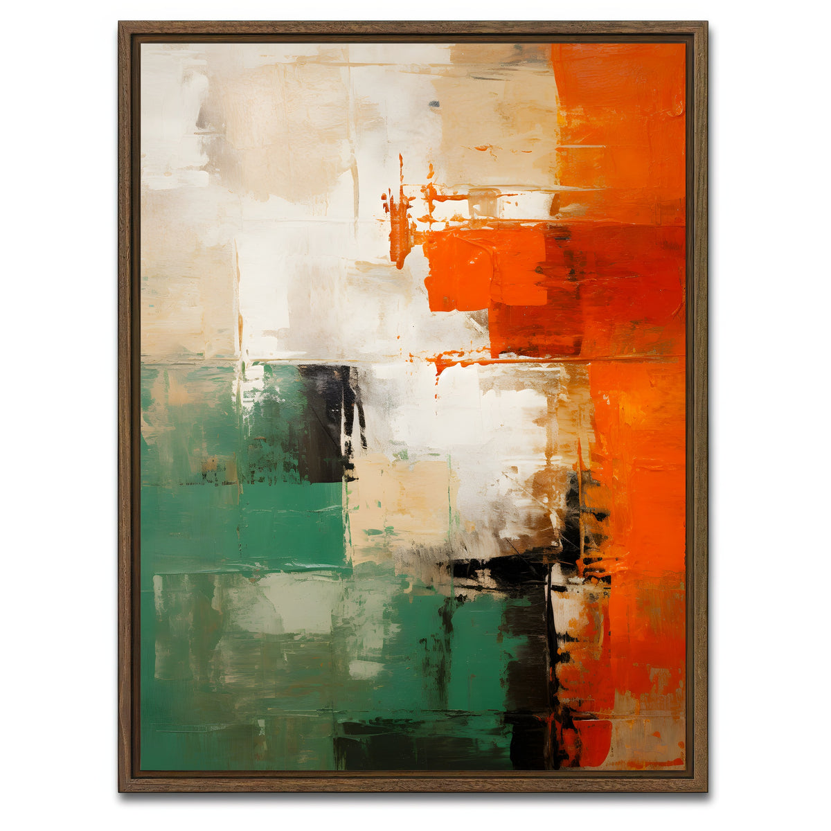 AUTO-MOCKUP WHITE | Abstract - Shapes series 11 | 1 Piece | Walnut Framed Canvas | group=3x4