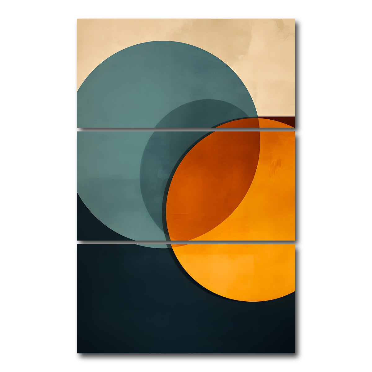 AUTO-MOCKUP WHITE | Abstract - Shapes series 7 | 3 Piece | Gallery Wrap Canvas | group=12x24_stacked