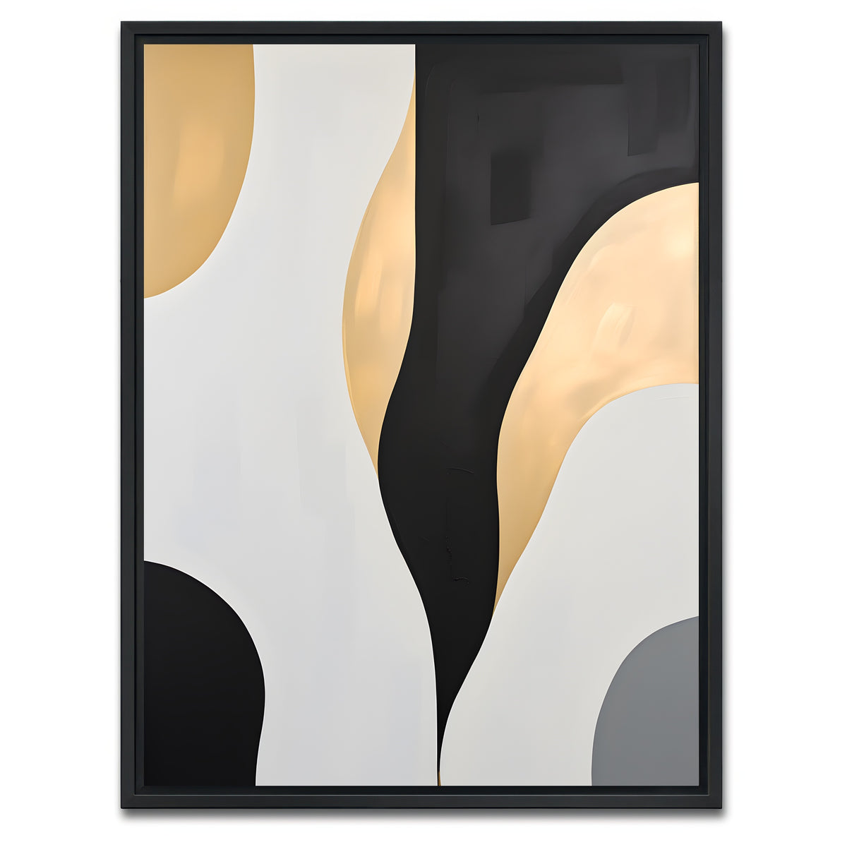 AUTO-MOCKUP WHITE | Abstract - Shapes series b&g 3 | 1 Piece | Black Framed Canvas | group=3x4