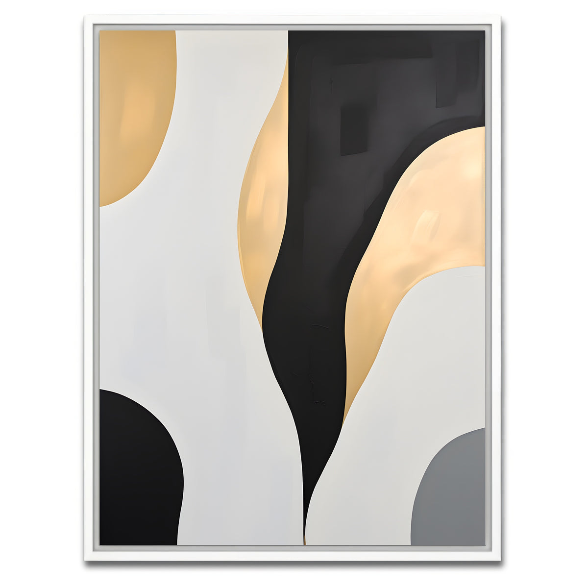 AUTO-MOCKUP WHITE | Abstract - Shapes series b&g 3 | 1 Piece | White Framed Canvas | group=3x4