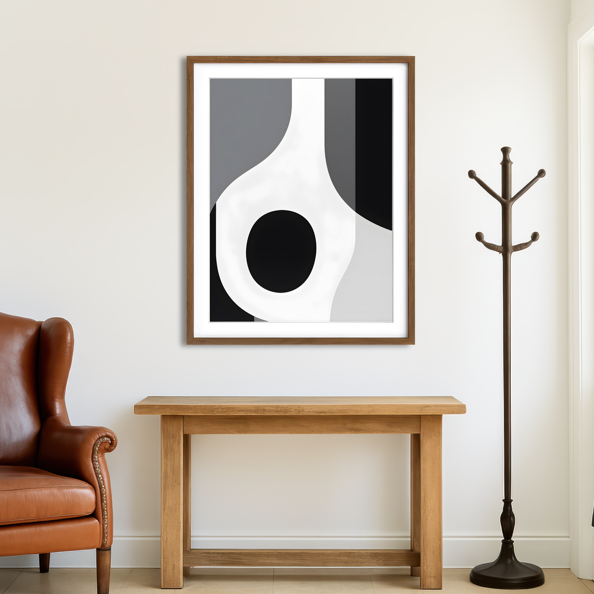 AUTO-MOCKUP ROOM | Abstract - Shapes Series B&W 1 Wall Art