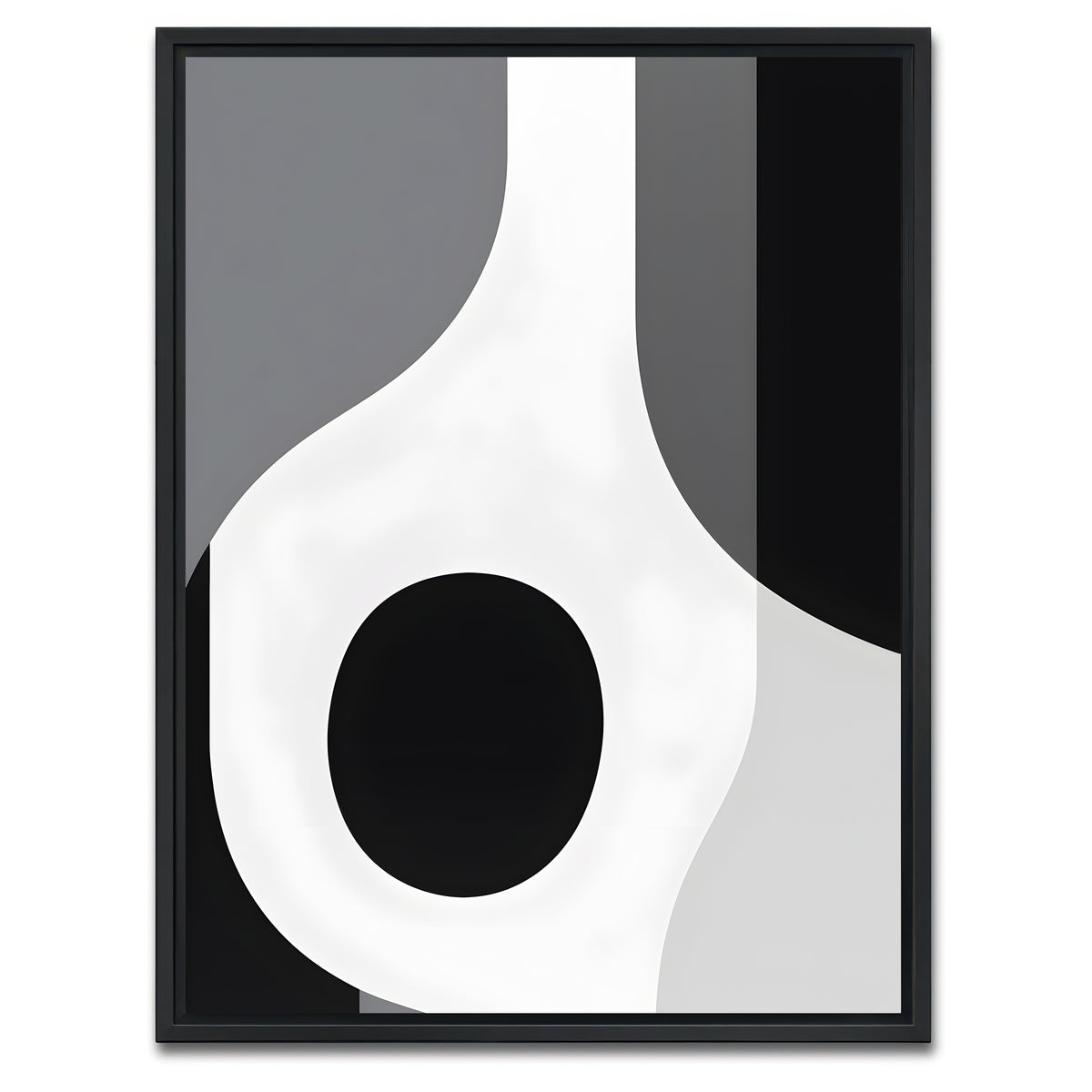 AUTO-MOCKUP WHITE | Abstract - Shapes series b&w 1 | 1 Piece | Black Framed Canvas | group=3x4