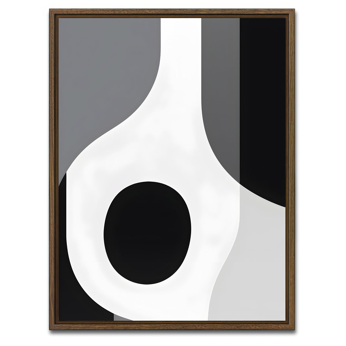 AUTO-MOCKUP WHITE | Abstract - Shapes series b&w 1 | 1 Piece | Walnut Framed Canvas | group=3x4