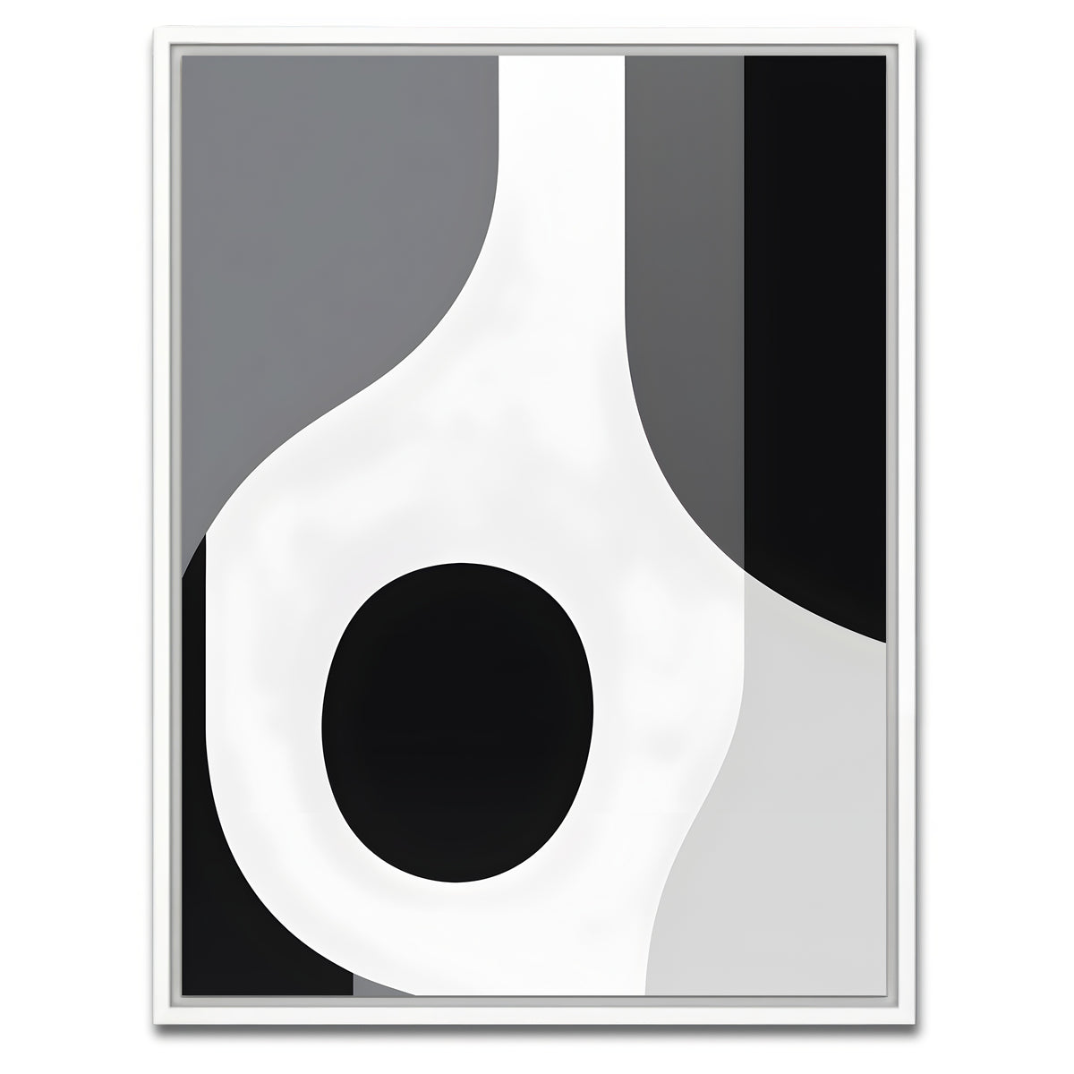 AUTO-MOCKUP WHITE | Abstract - Shapes series b&w 1 | 1 Piece | White Framed Canvas | group=3x4