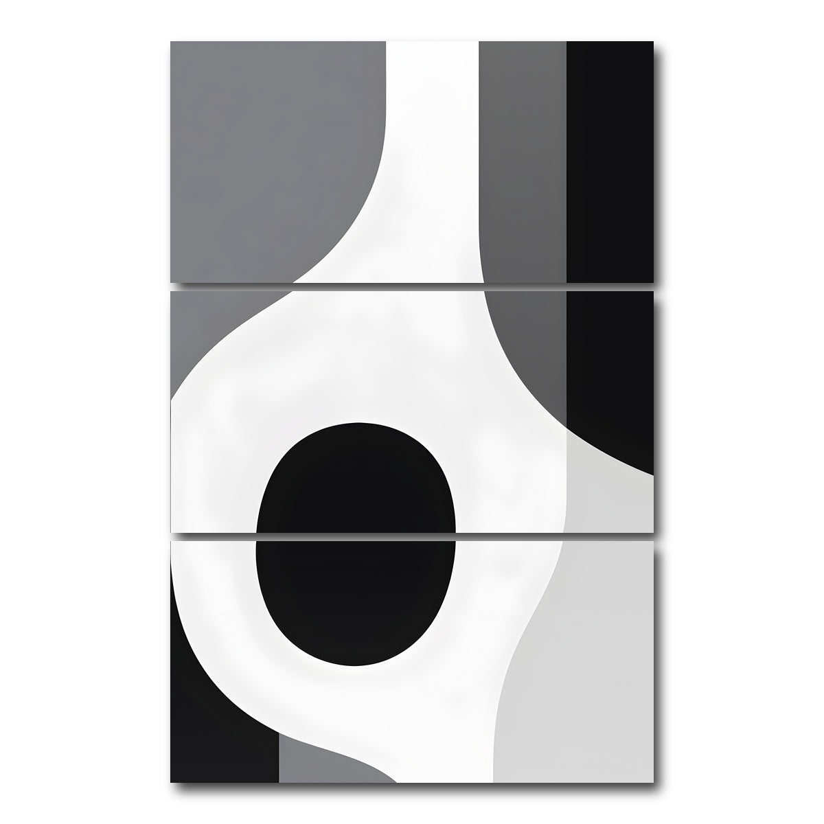 AUTO-MOCKUP WHITE | Abstract - Shapes series b&w 1 | 3 Piece | Gallery Wrap Canvas | group=12x24_stacked