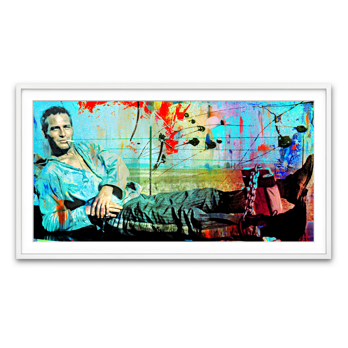 Framed Print 2x1 White