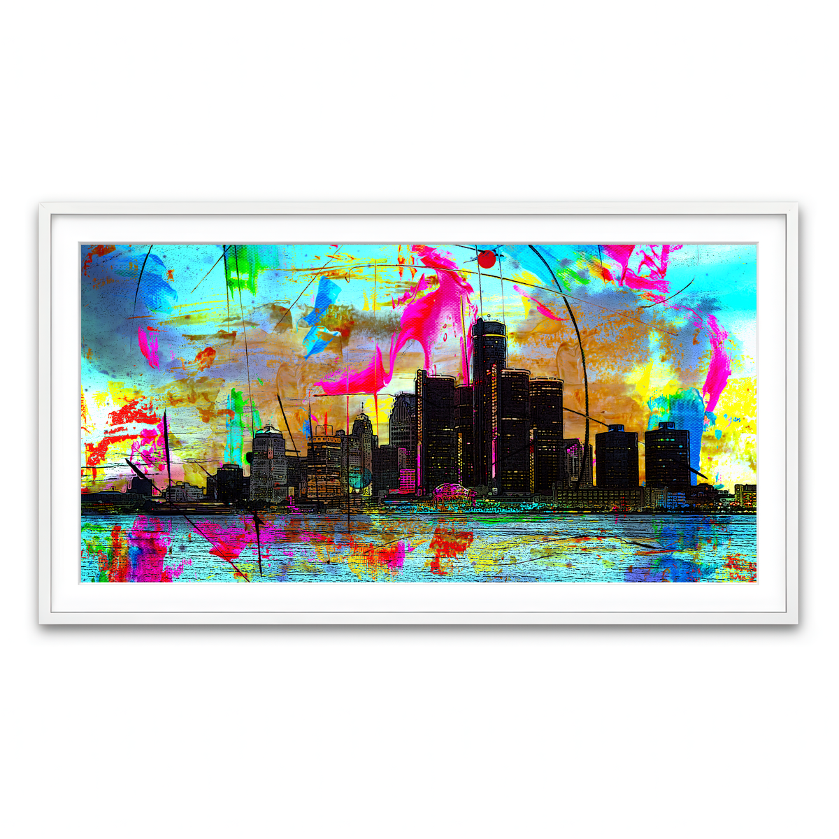 Framed Print 2x1 White