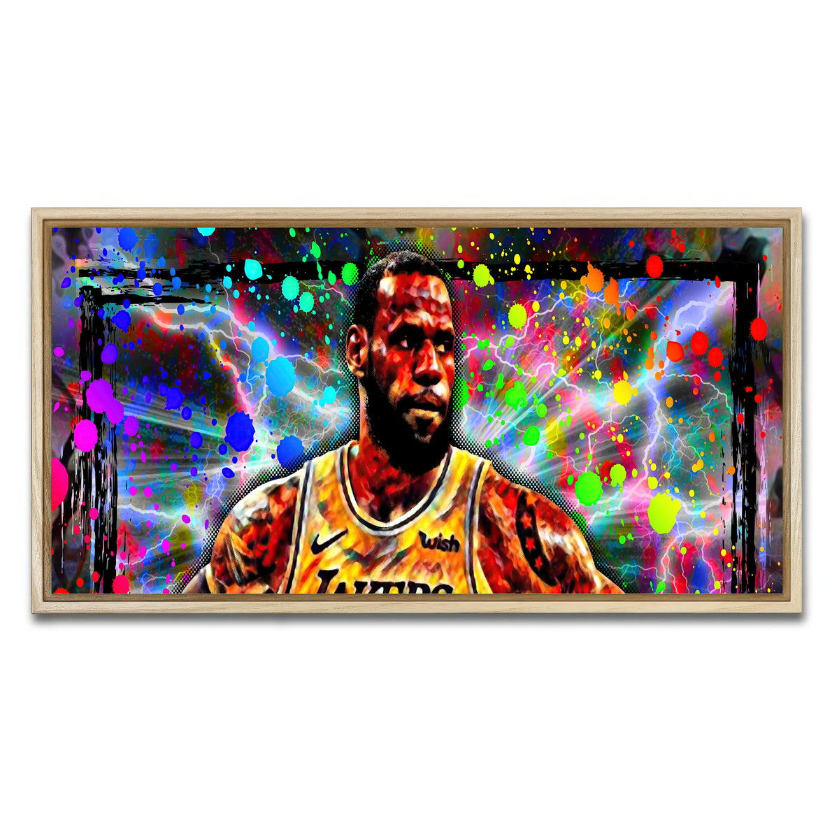 AUTO-MOCKUP WHITE | Abstract LBJ | 1 Piece | Natural Framed Canvas | group=2x1