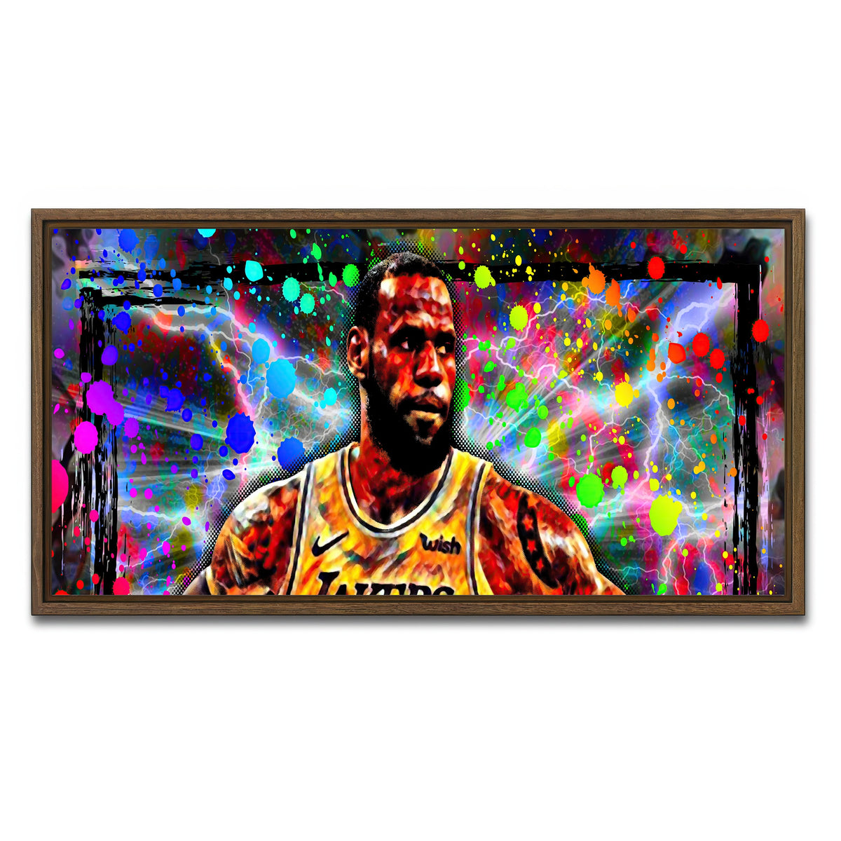 AUTO-MOCKUP WHITE | Abstract LBJ | 1 Piece | Walnut Framed Canvas | group=2x1