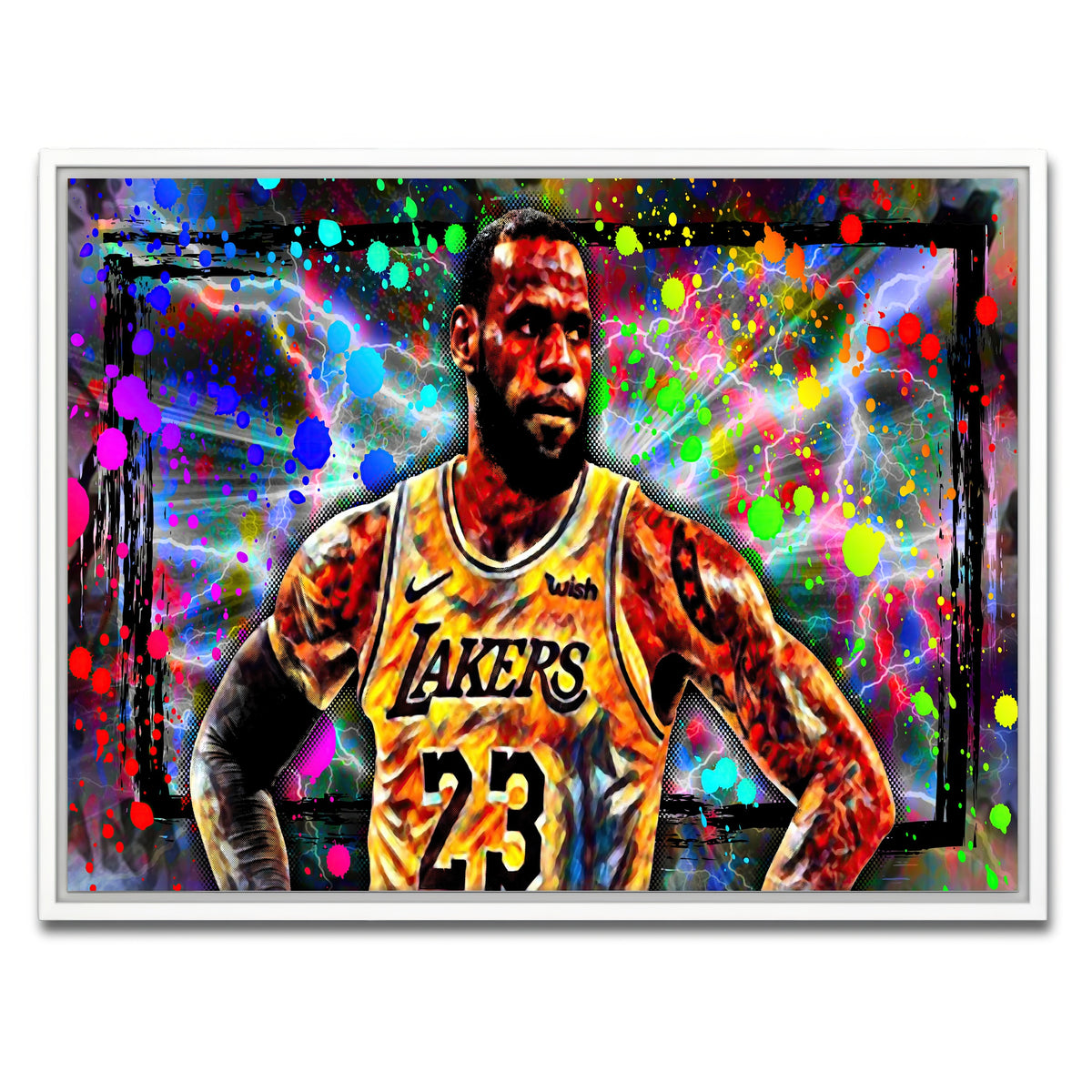 AUTO-MOCKUP WHITE | Abstract LBJ | 1 Piece | White Framed Canvas | group=4x3