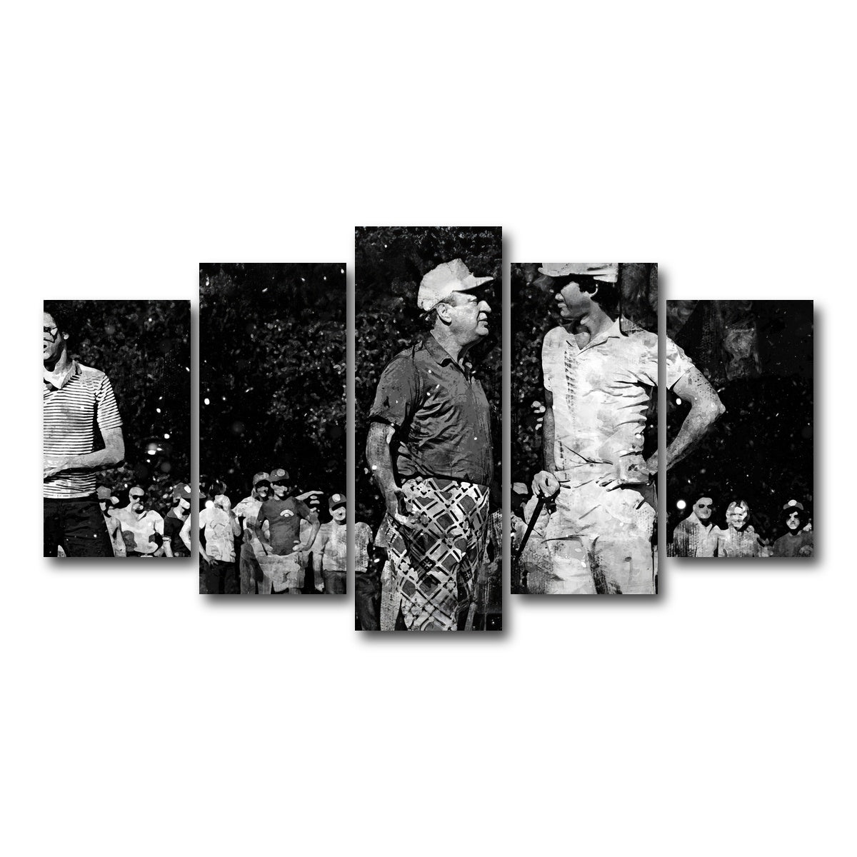 AUTO-MOCKUP WHITE | Al and Ty Caddyshack Grayscale | 5 Piece | Gallery Wrap Canvas | group=5_normal