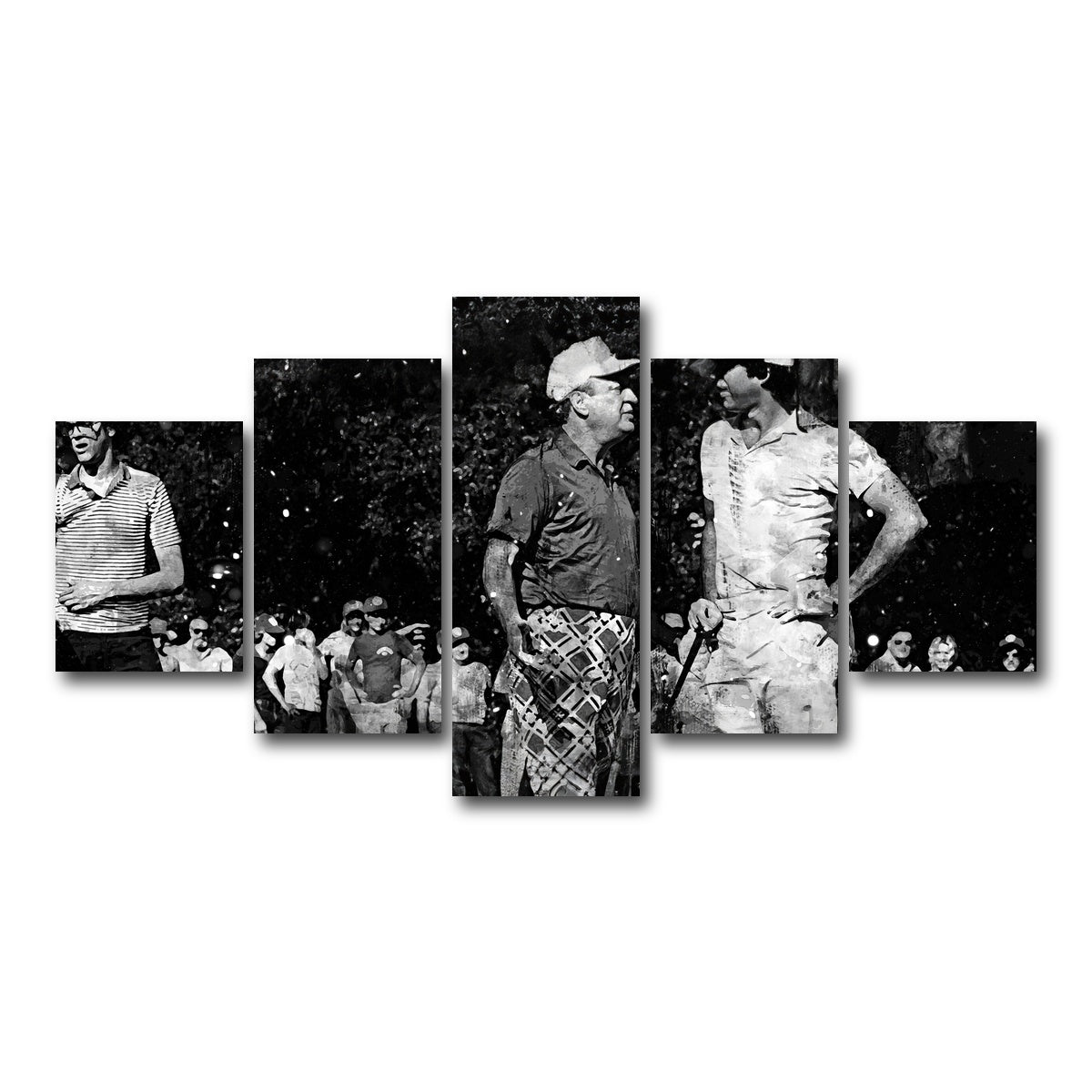 AUTO-MOCKUP WHITE | Al and Ty Caddyshack Grayscale | 5 Piece | Gallery Wrap Canvas | group=5_short