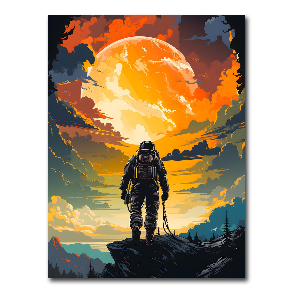 AUTO-MOCKUP WHITE | Astronaut in the Sun | 1 Piece | Gallery Wrap Canvas | group=3x4