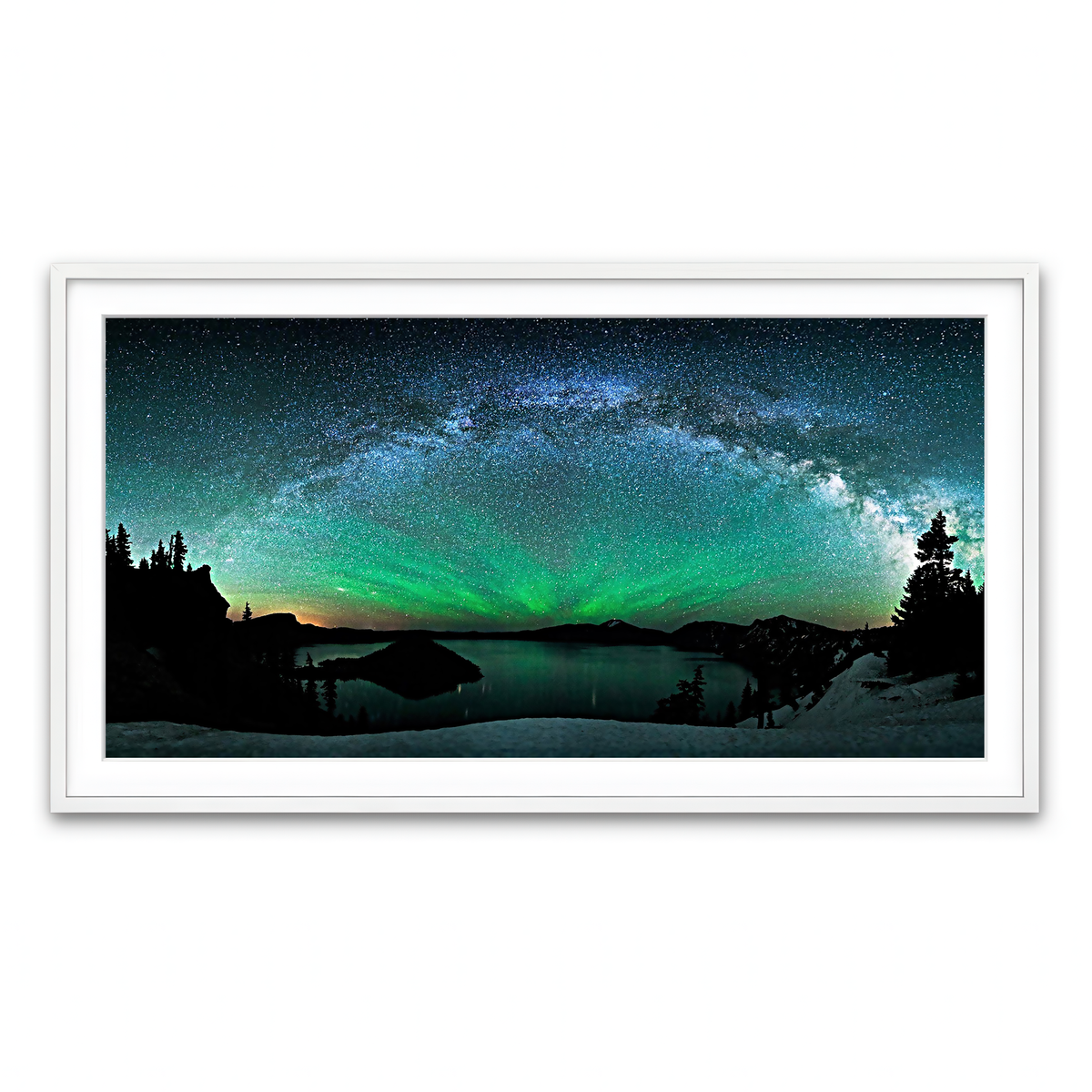 Framed Print 2x1 White