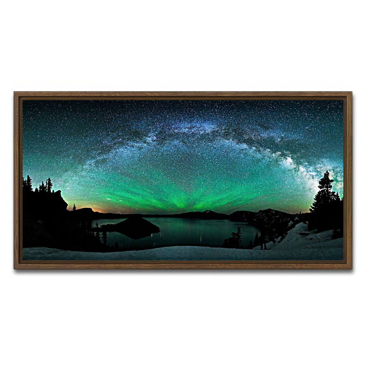 AUTO-MOCKUP WHITE | Aurora Borealis | 1 Piece | Walnut Framed Canvas | group=2x1