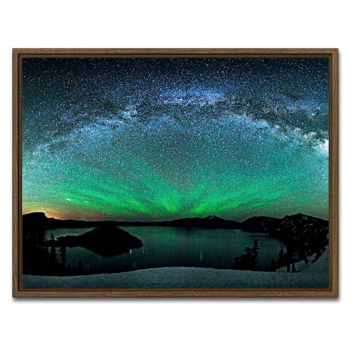 AUTO-MOCKUP WHITE | Aurora Borealis | 1 Piece | Walnut Framed Canvas | group=4x3