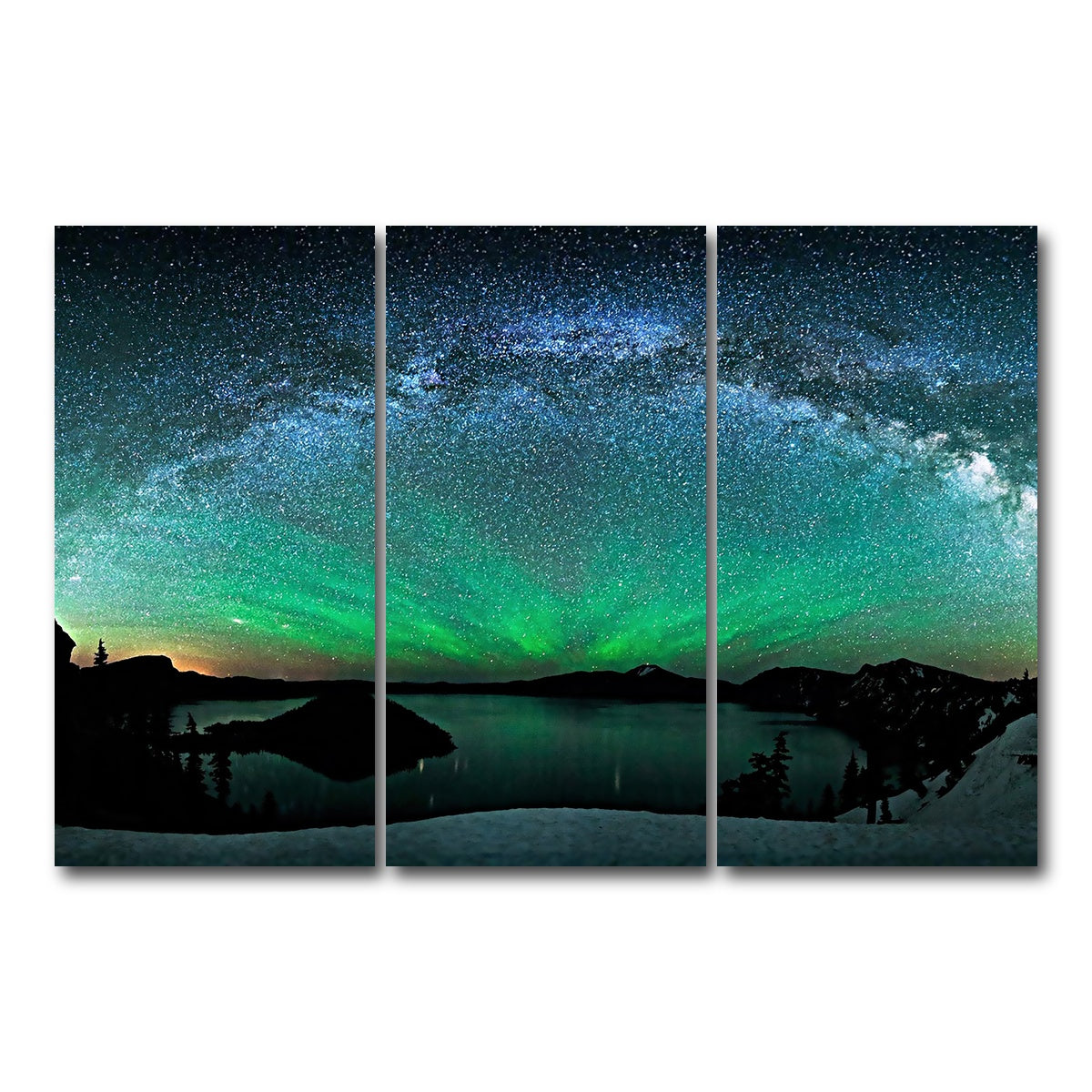 AUTO-MOCKUP WHITE | Aurora Borealis | 3 Piece | Gallery Wrap Canvas | group=12x24