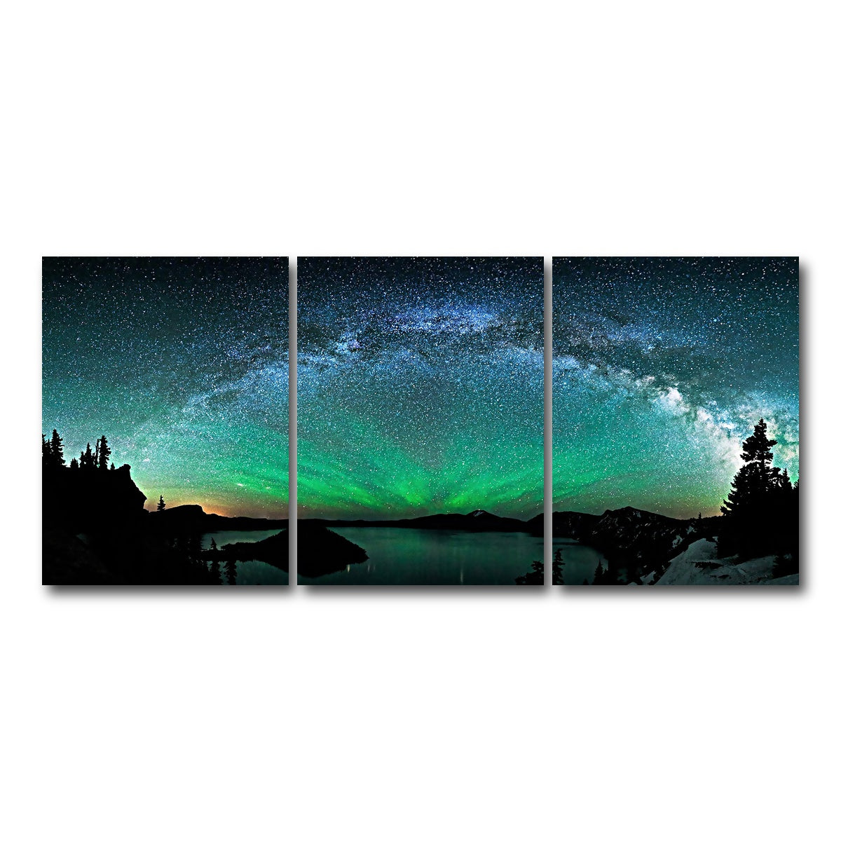 AUTO-MOCKUP WHITE | Aurora Borealis | 3 Piece | Gallery Wrap Canvas | group=18x24