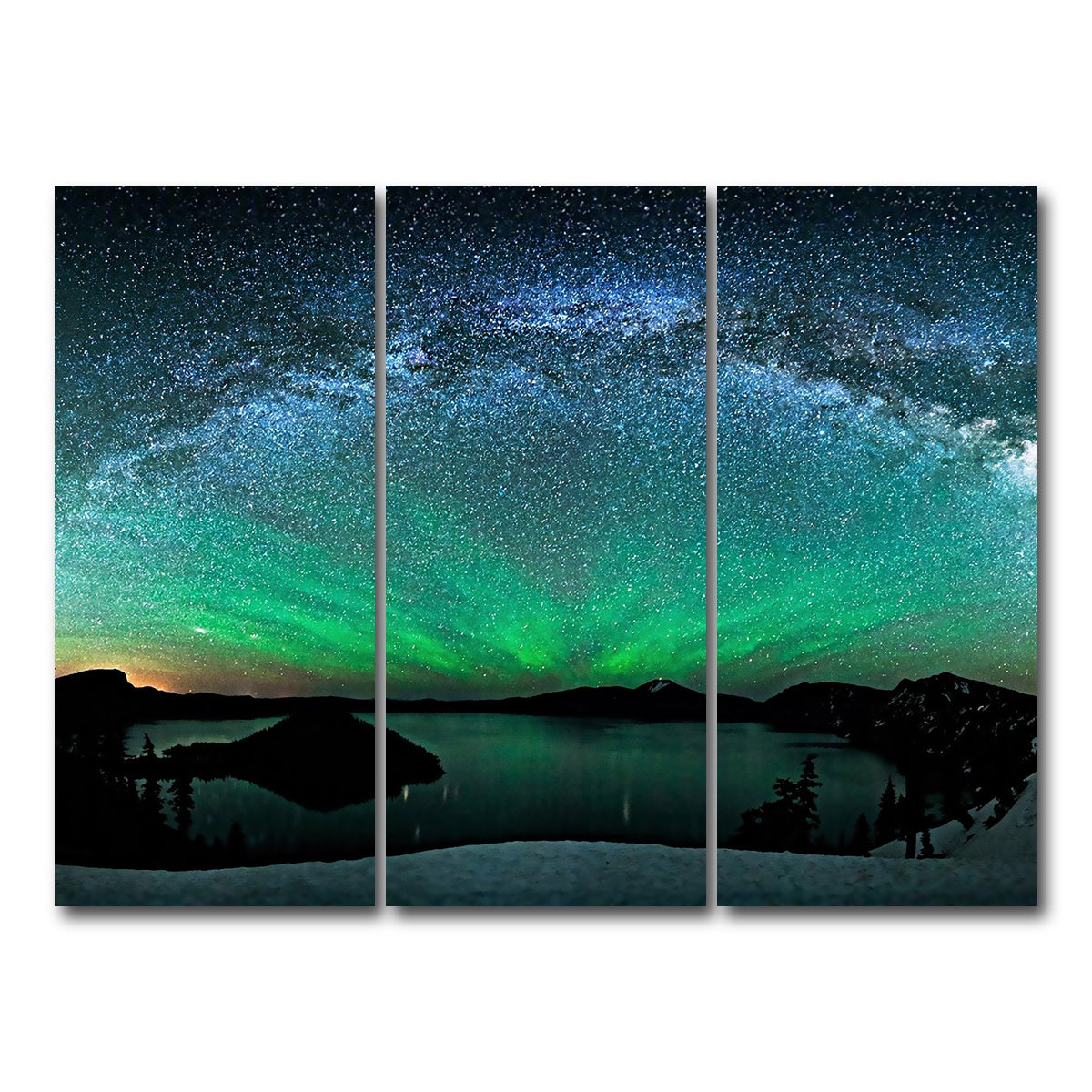 AUTO-MOCKUP WHITE | Aurora Borealis | 3 Piece | Gallery Wrap Canvas | group=8x18