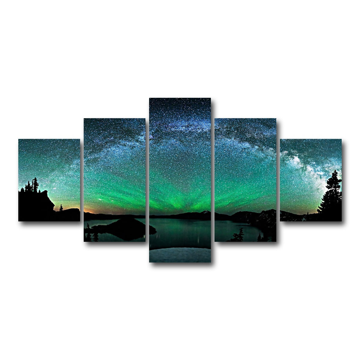 AUTO-MOCKUP WHITE | Aurora Borealis | 5 Piece | Gallery Wrap Canvas | group=5_short