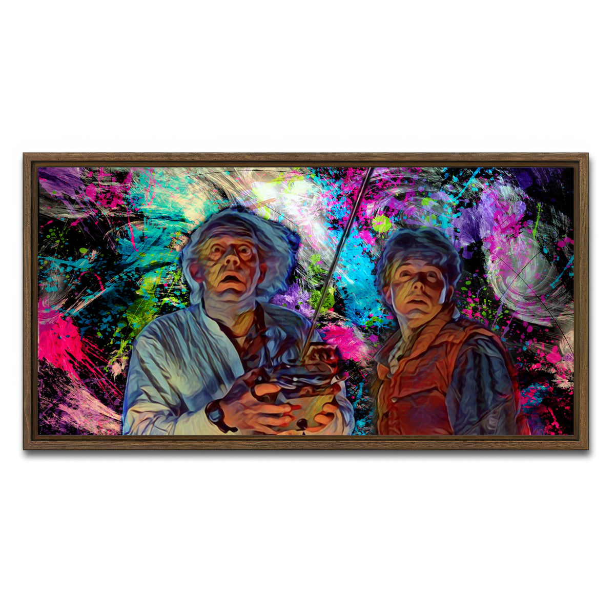 AUTO-MOCKUP WHITE | Back to the future | 1 Piece | Walnut Framed Canvas | group=2x1