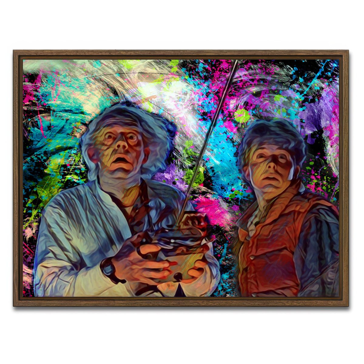 AUTO-MOCKUP WHITE | Back to the future | 1 Piece | Walnut Framed Canvas | group=4x3