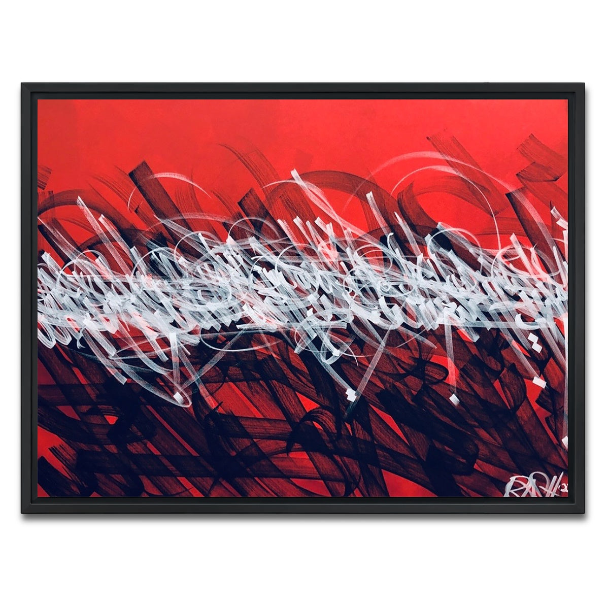 AUTO-MOCKUP WHITE | Bash Red | 1 Piece | Black Framed Canvas | group=4x3
