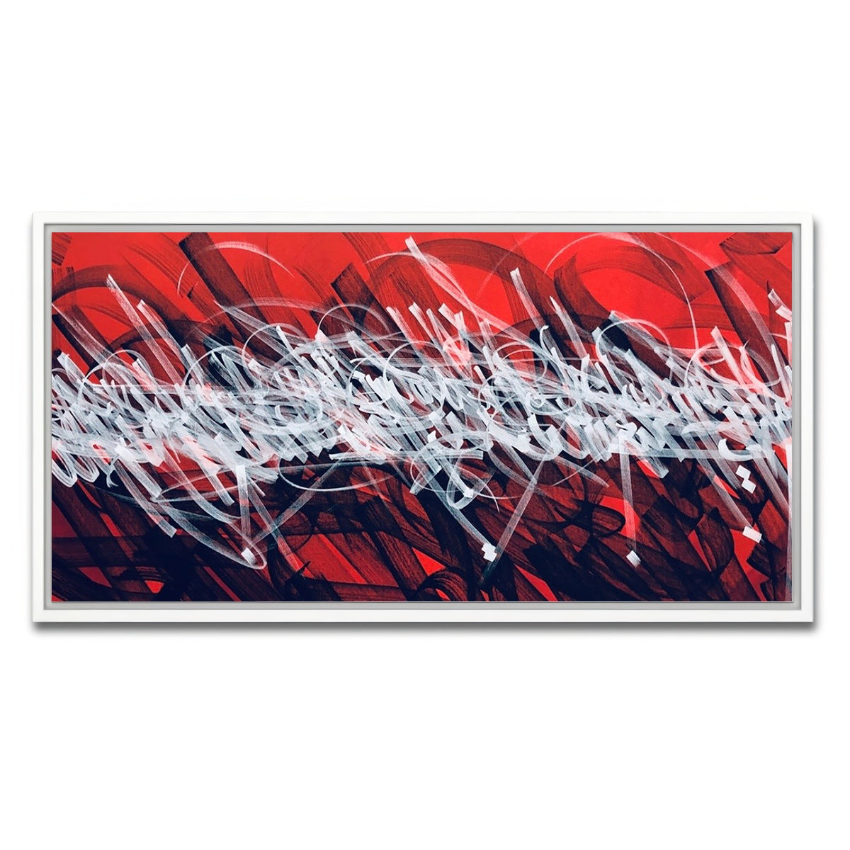 AUTO-MOCKUP WHITE | Bash Red | 1 Piece | White Framed Canvas | group=2x1