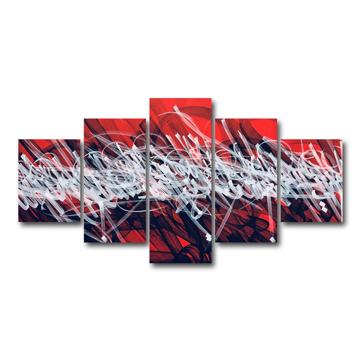 AUTO-MOCKUP WHITE | Bash Red | 5 Piece | Gallery Wrap Canvas | group=5_short