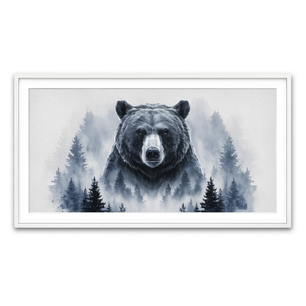 Framed Print 2x1 White